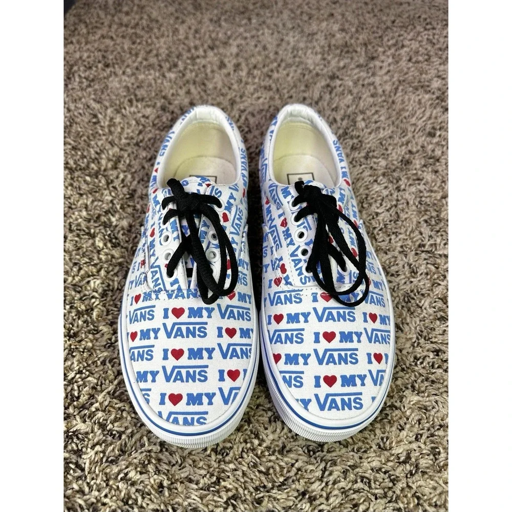 VANS Era I Heart My Vans Men's 6.5 Women's 8 Graphic Sneakers White Blue Canvas
